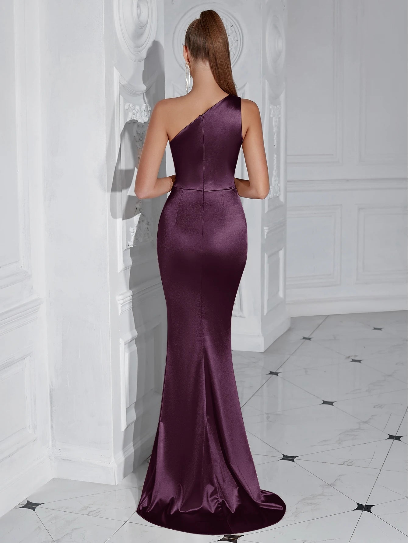 Robe Longue Élégante Asymétrique Sans Manches – Tenue de Soirée Sexy