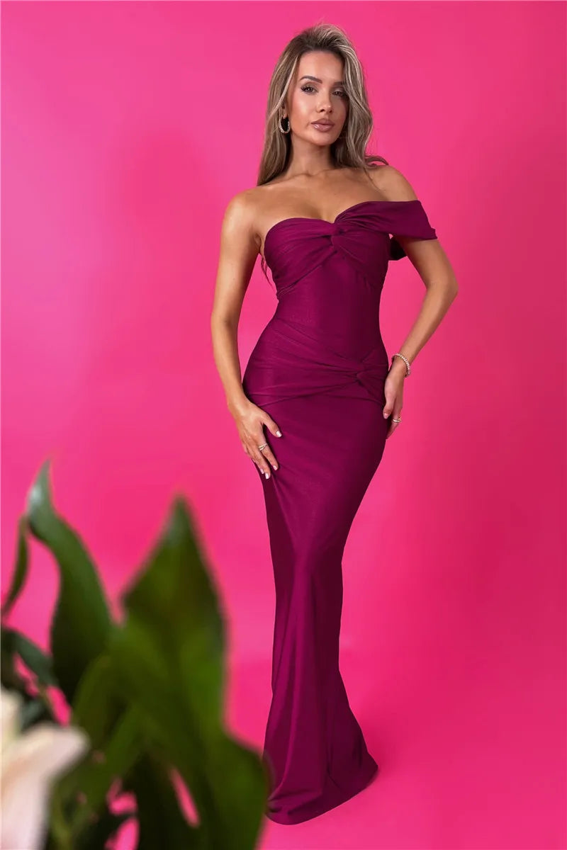 Robe Longue Sans Manches Femme, Dos Nu, Moulante, Épaule Unique, Sexy, Élégante, Soirée