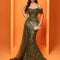 Robe Longue Luxe Femme Épaule Dénudée Sequins Soirée Mariage Gala Cocktail Élégante